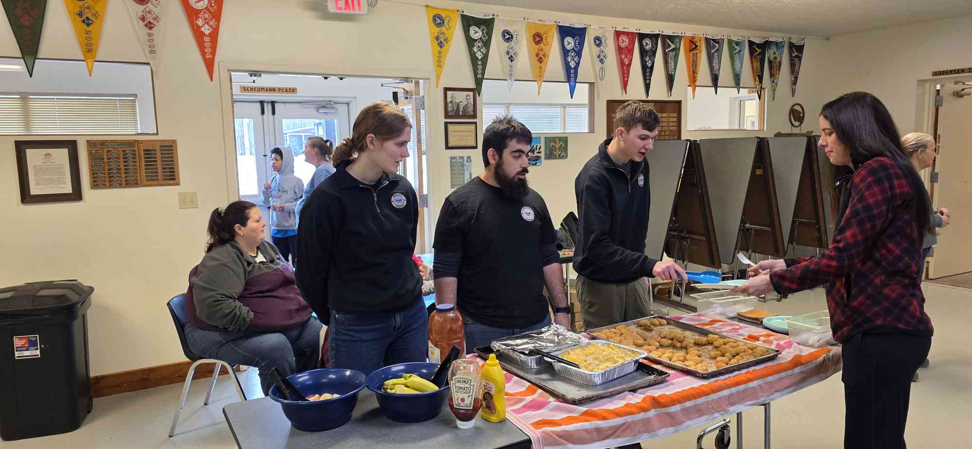 People serving food