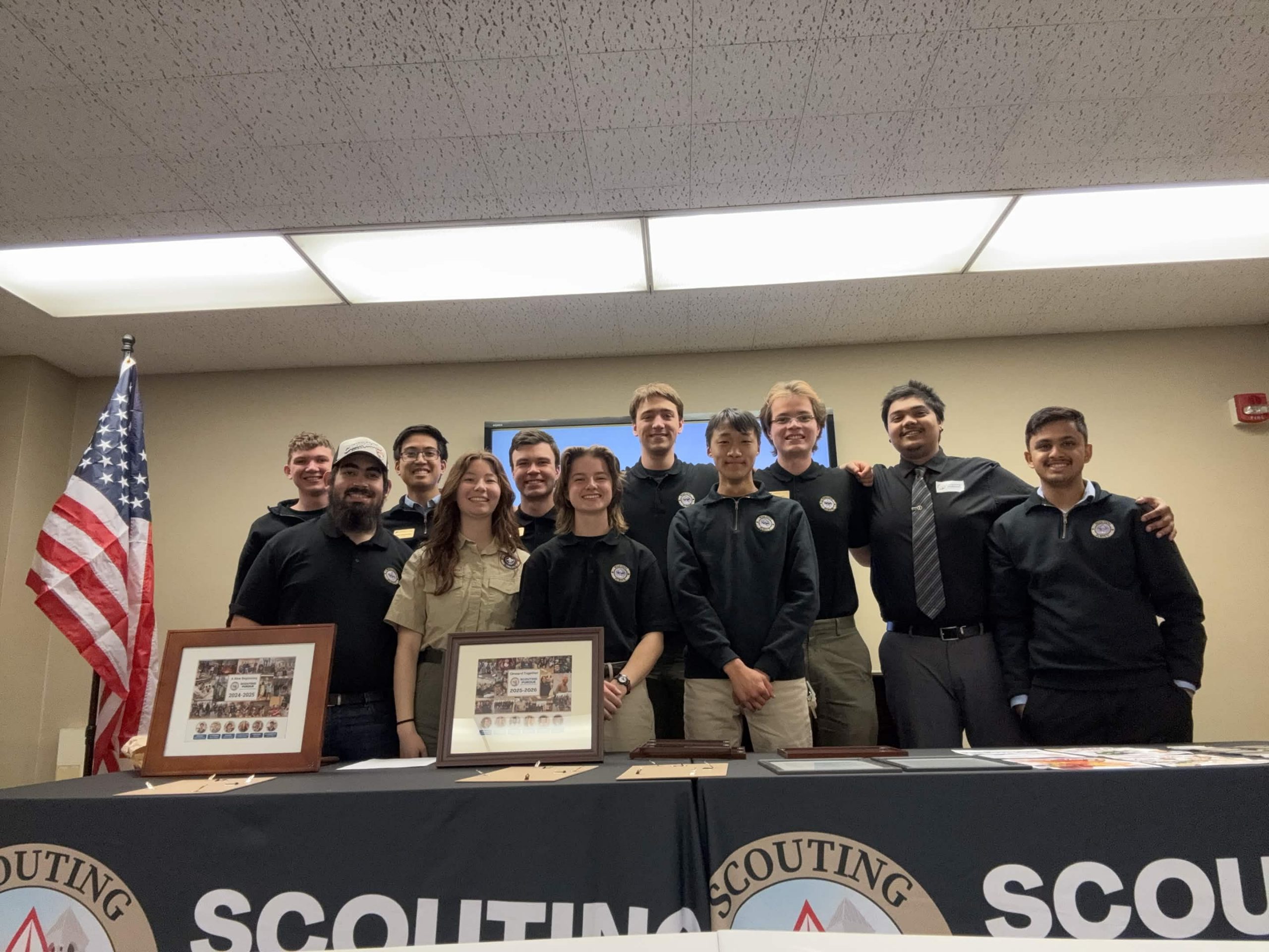 Group photo behind table